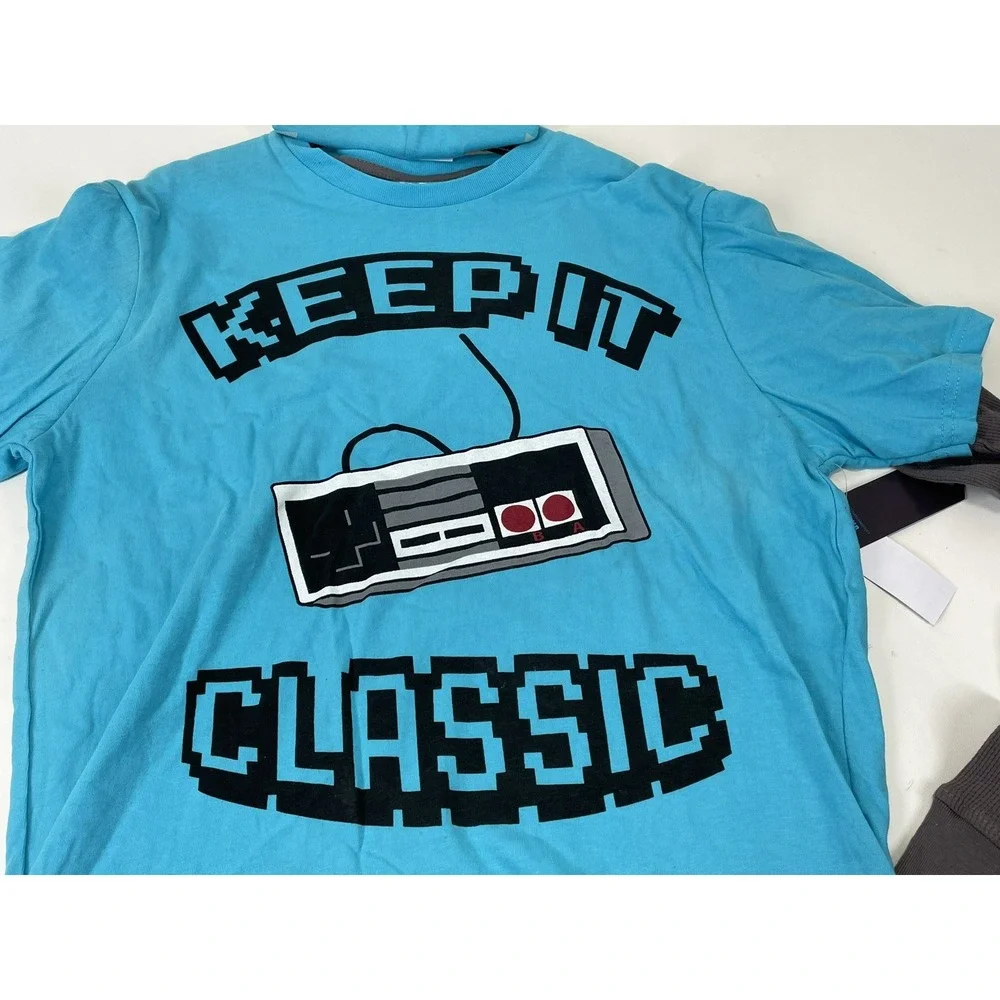Retro Video Game Shirt‎ Beanie Combo Boys Size XL Blue Jack DMD Keep It Classic